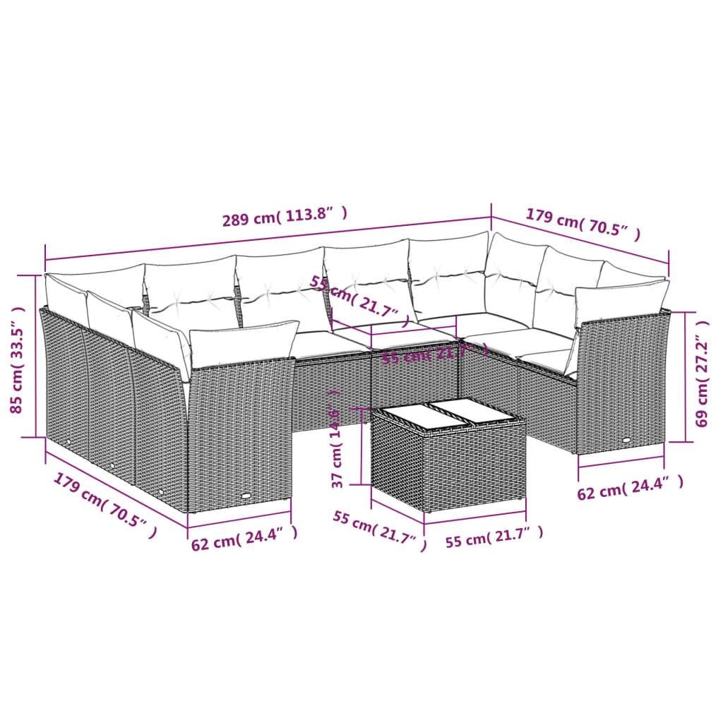 VidaXL Ensemble de canapés de jardin rotin synthétique  