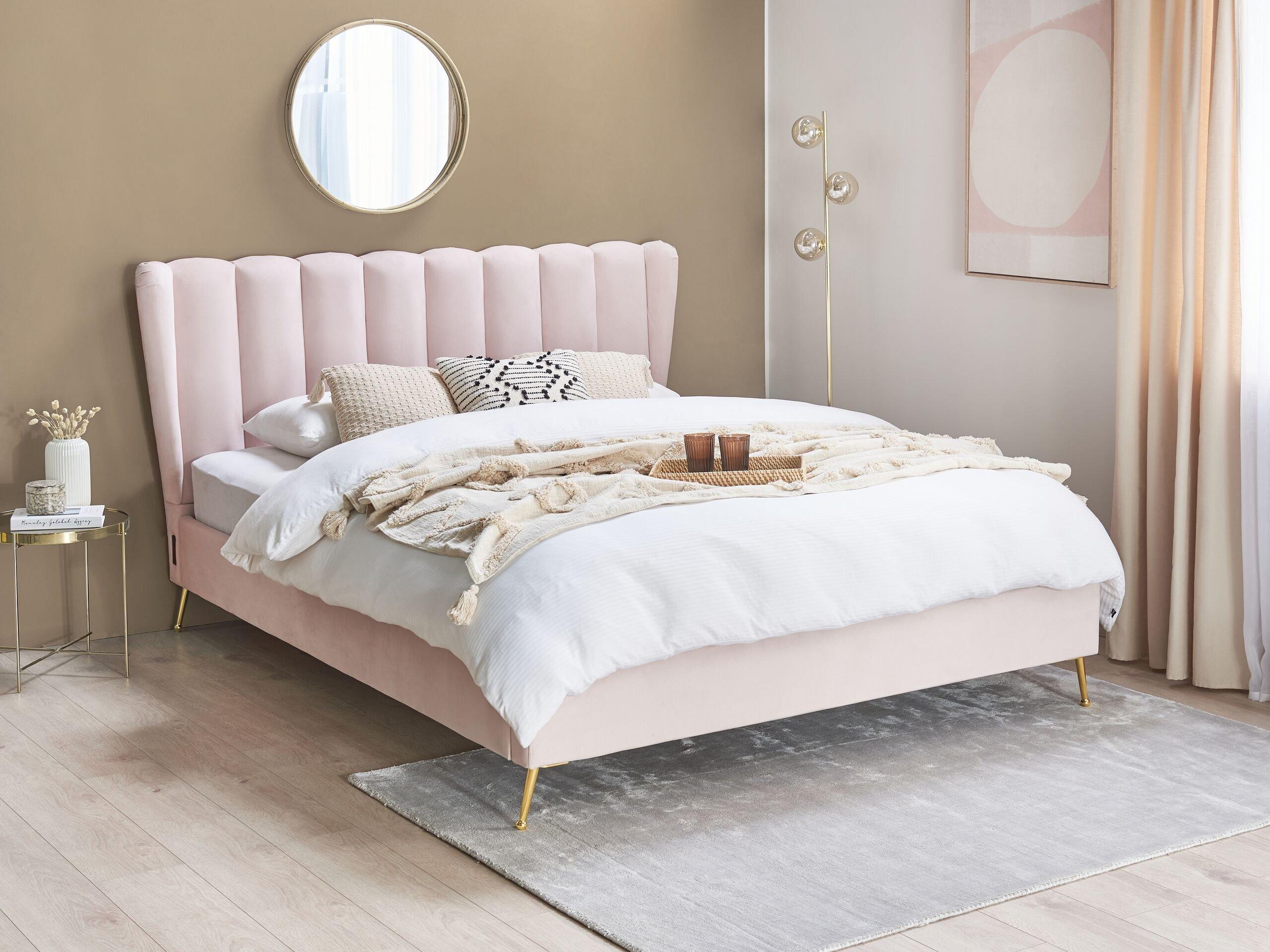 Beliani Bett mit Lattenrost aus Samtstoff Modern MIRIBEL  