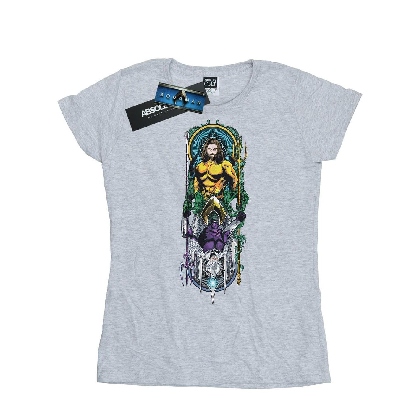 Image of Aquaman Ocean Master Tshirt Damen Grau XXL