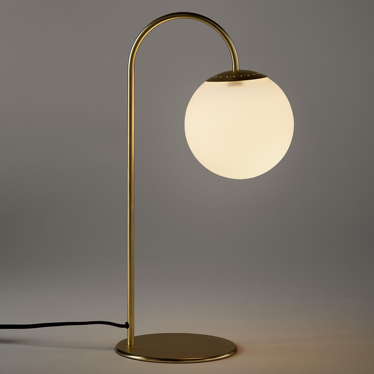 La Redoute Intérieurs Lampe à poser laiton et verre opaline  