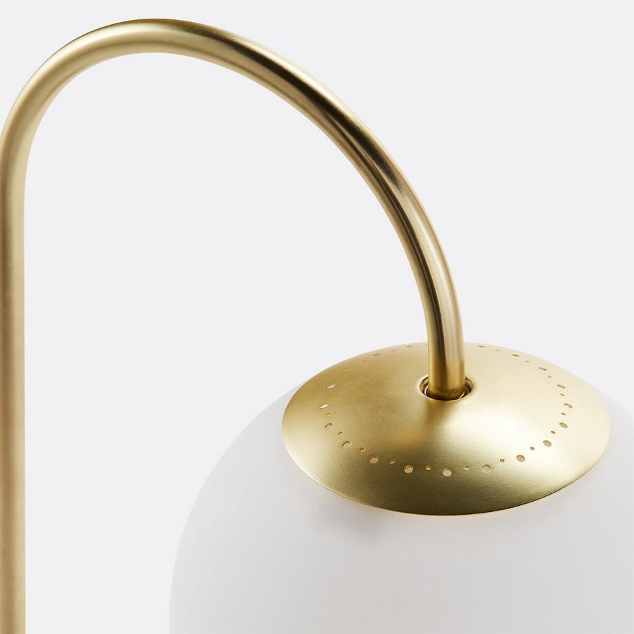 La Redoute Intérieurs Lampe à poser laiton et verre opaline  