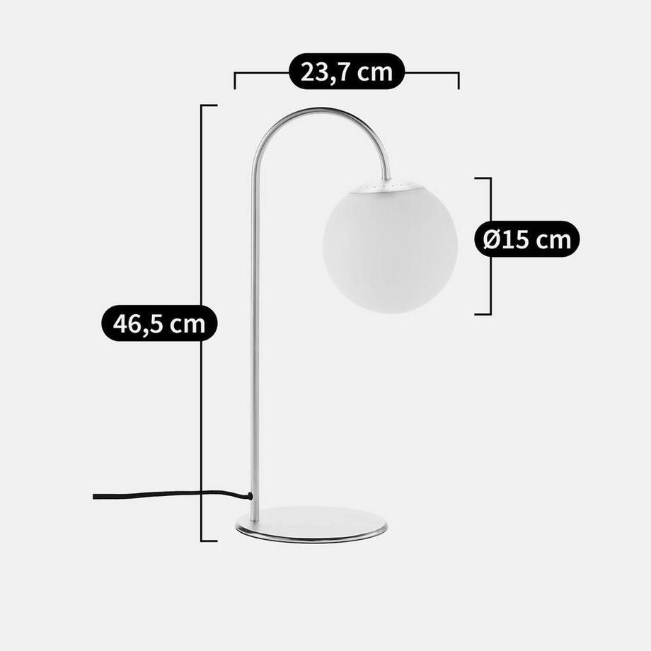 La Redoute Intérieurs Lampe à poser laiton et verre opaline  