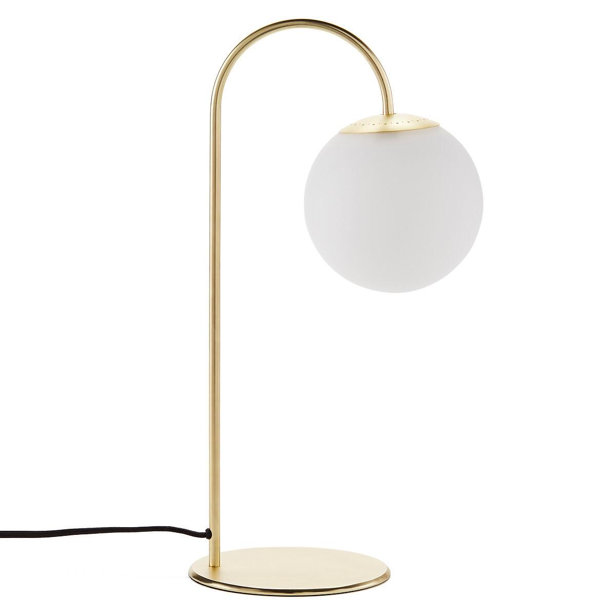 La Redoute Intérieurs Lampe à poser laiton et verre opaline  