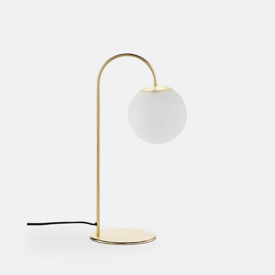 Lampe à poser laiton et verre opaline