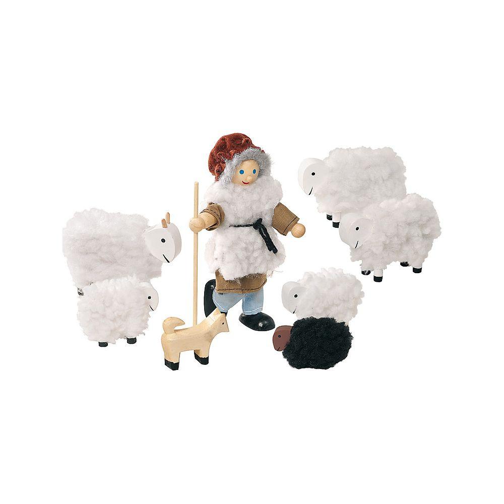 Image of Puppenwelt Biegepuppen Schäfer Mit Herde Unisex Weiss