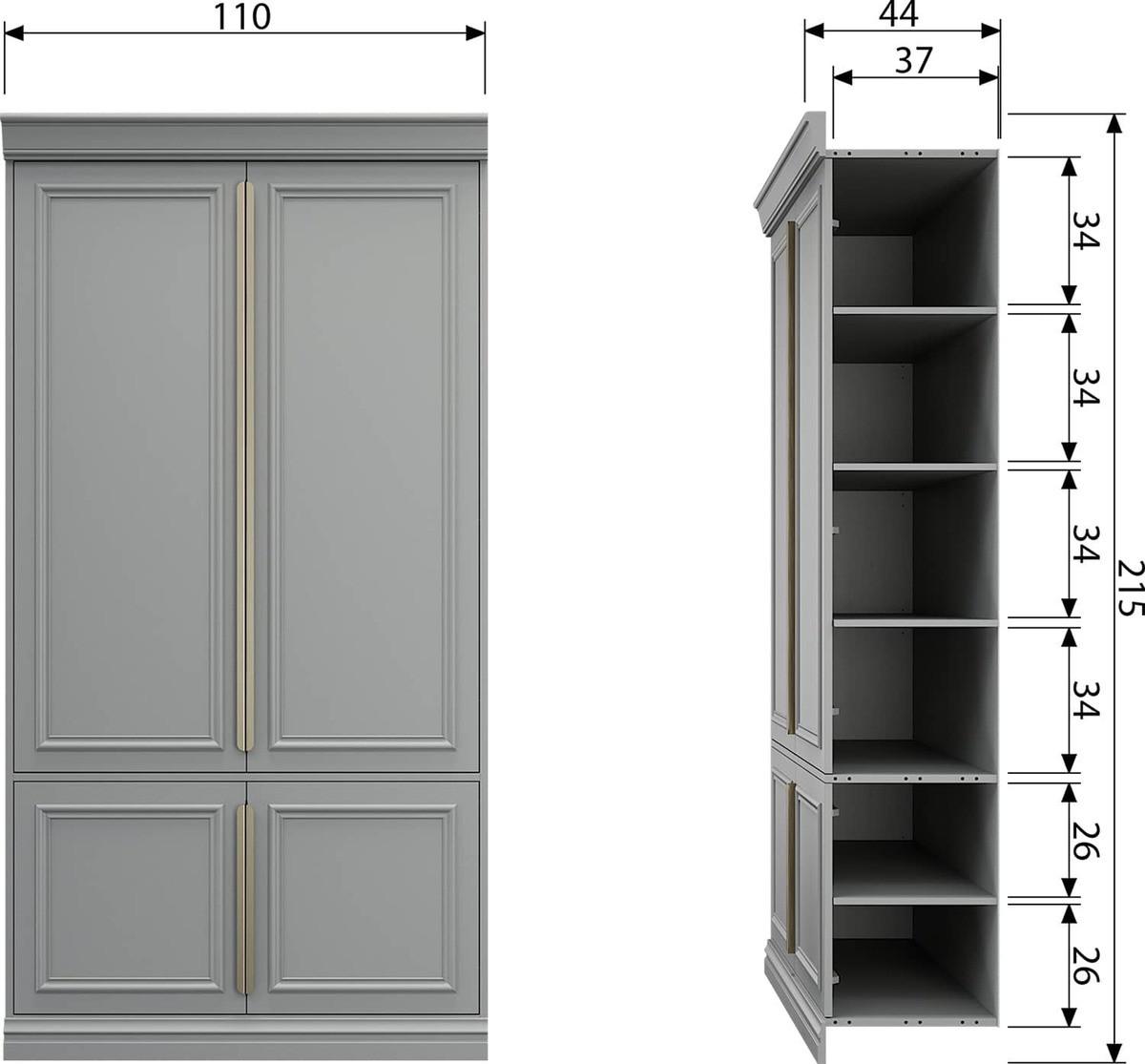 mutoni Schrank Organize T44 Kiefer nebel 110x215  