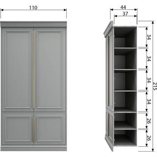 mutoni Schrank Organize T44 Kiefer nebel 110x215  