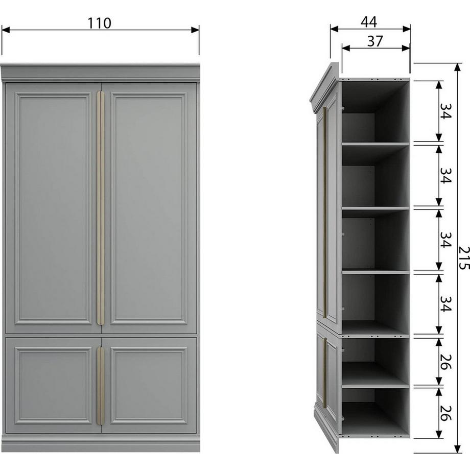 mutoni Schrank Organize T44 Kiefer mist 110x215  
