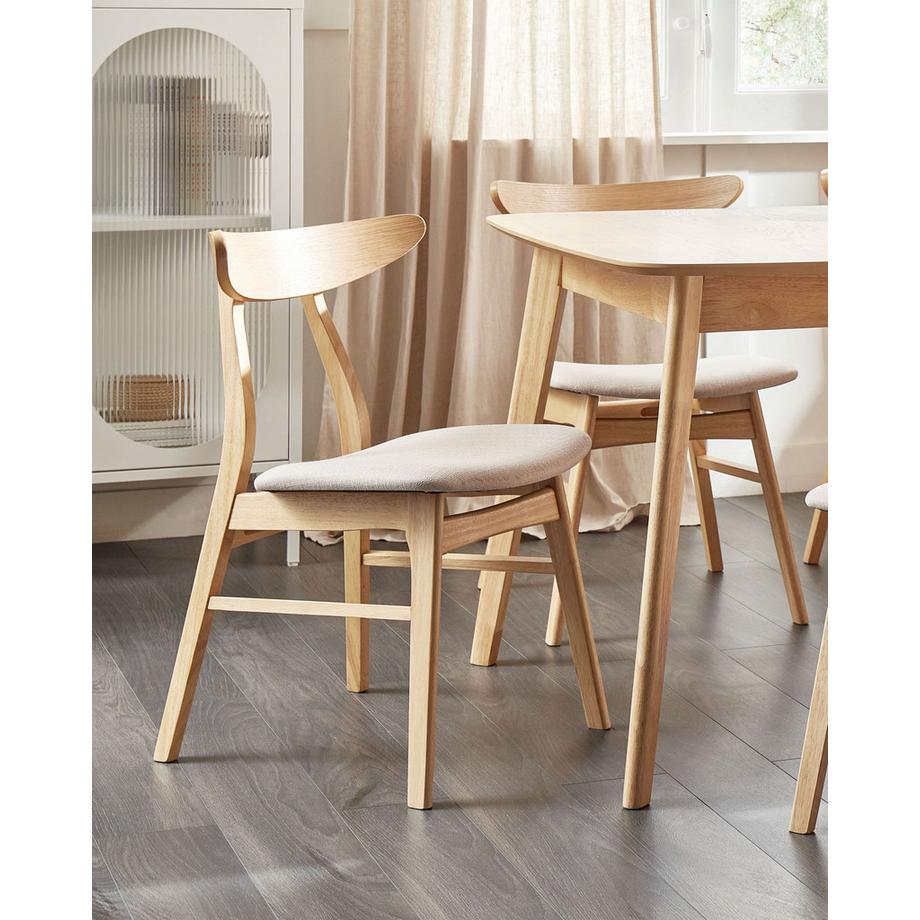 Beliani Set di 2 sedie da pranzo en Legno di caucciù Retrò LYNN  