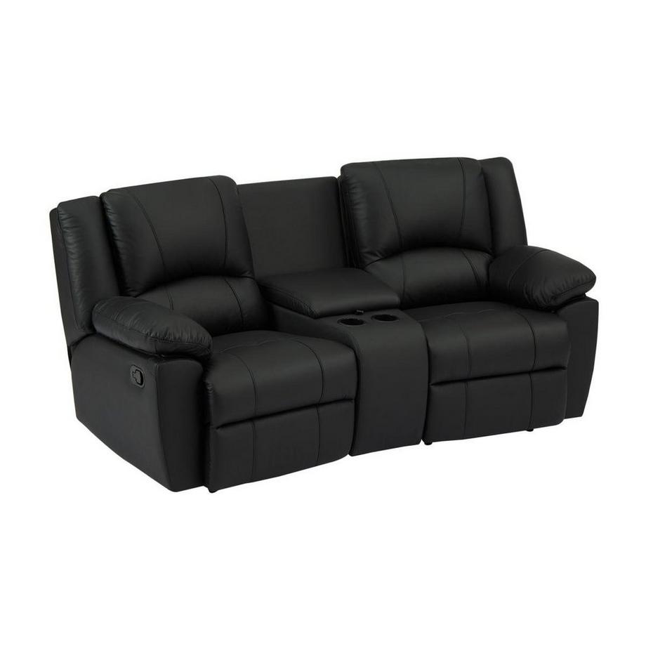 Vente-unique Relaxsofa 2-Sitzer - Rindsleder - Schwarz - AROMA  