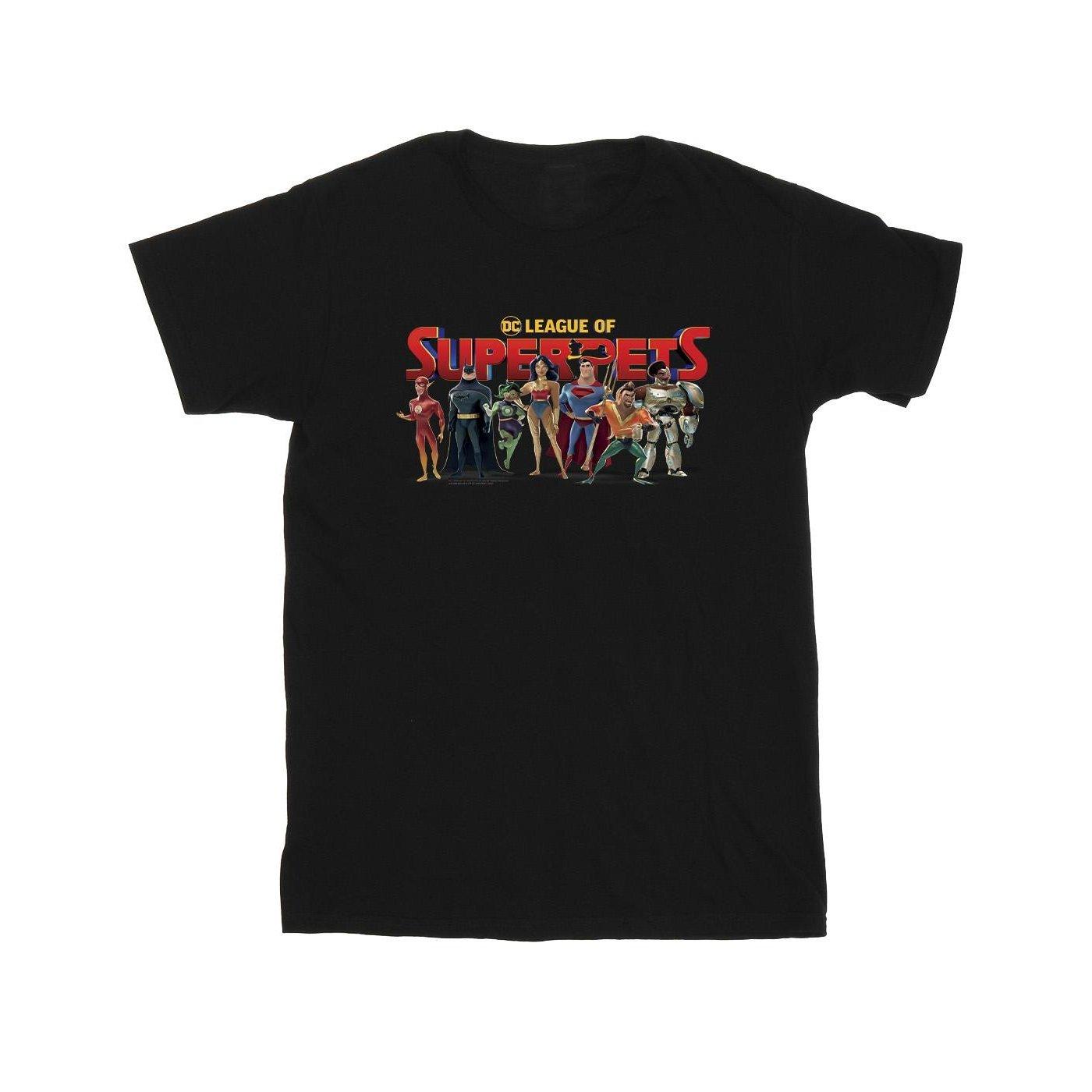 Image of Dc League Of Superpets Group Logo Tshirt Jungen Schwarz 116