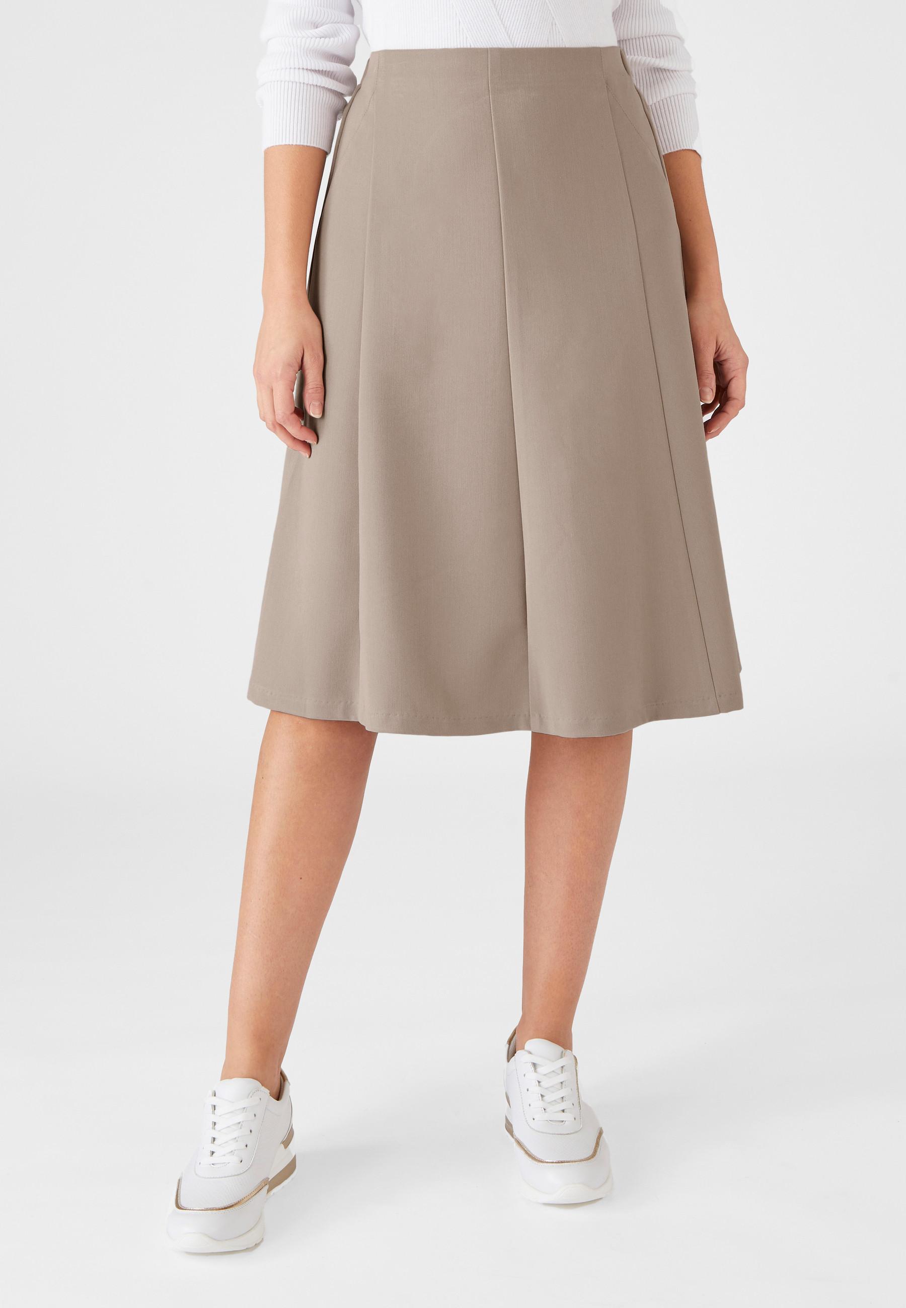Image of Rock Mit Abnähern Vorn Und Modischen Ziernähten An Den Seiten. Damen Braun 54