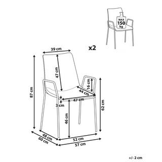 Beliani Esszimmerstuhl 2er Set aus Samtstoff Modern JEFFERSON  