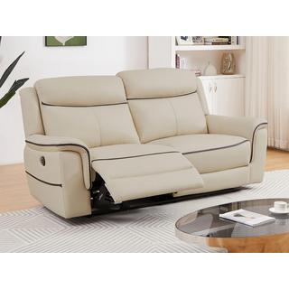 Vente-unique Relaxsofa 3-Sitzer elektrisch - Leder - Beige - ADELIO  