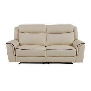 Vente-unique Relaxsofa 3-Sitzer elektrisch - Leder - Beige - ADELIO  