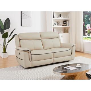 Vente-unique Relaxsofa 3-Sitzer elektrisch - Leder - Beige - ADELIO  