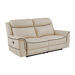 Vente-unique Relaxsofa 3-Sitzer elektrisch - Leder - Beige - ADELIO  