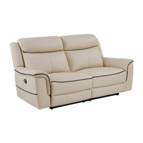 Vente-unique Relaxsofa 3-Sitzer elektrisch - Leder - Beige - ADELIO  