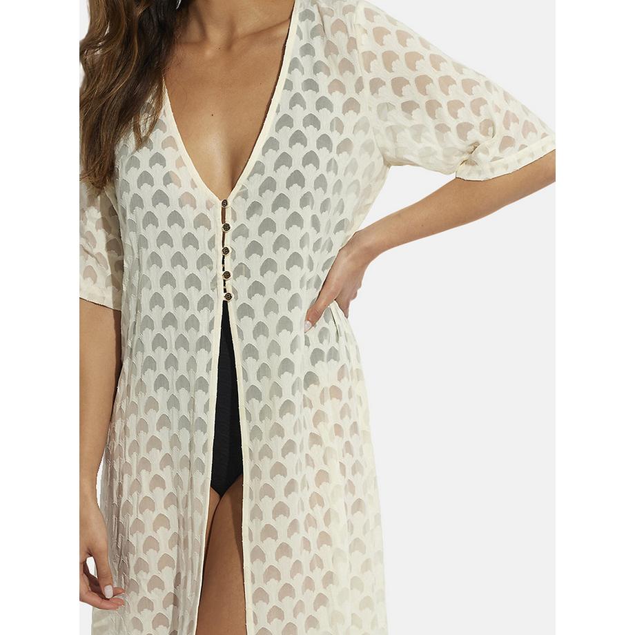 Selmark Lange Strandtunika mit kurzen Ärmeln Sicilia  