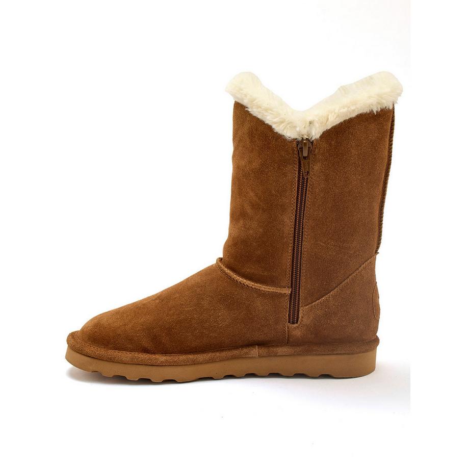 Pédiconfort  damen gefütterte stiefeletten mit doppeltem reißverschluss 