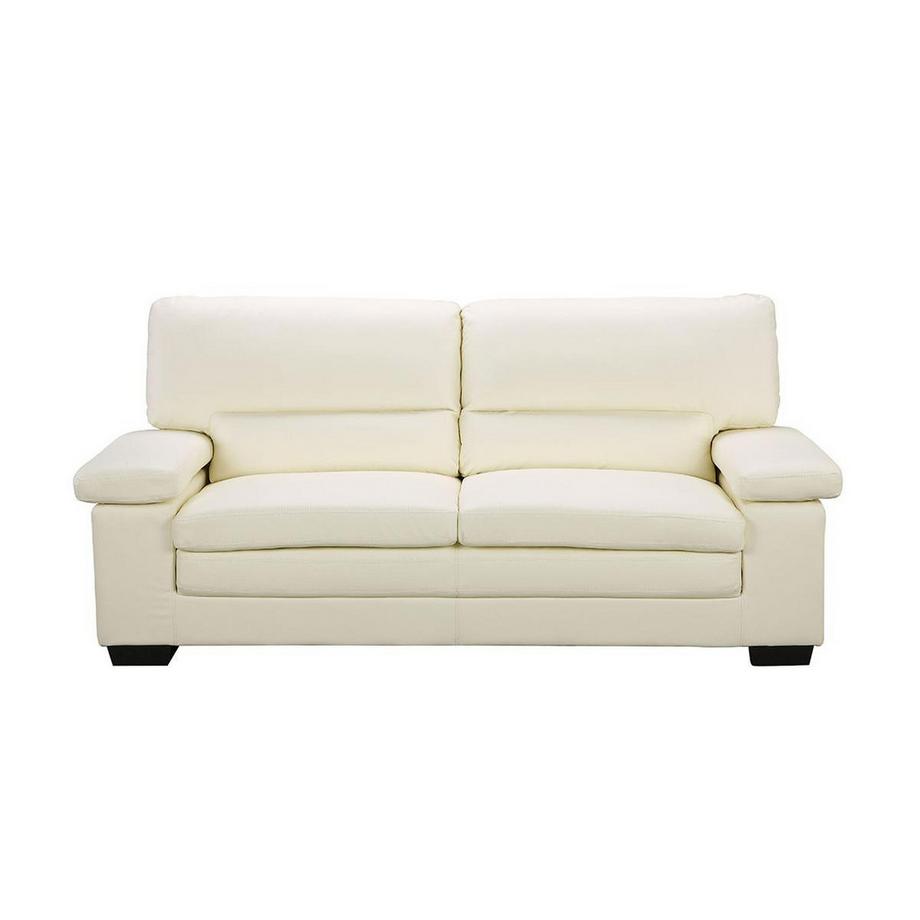 Vente-unique Sofa 3-Sitzer - Büffelleder - Elfenbeinfarben - MIMAS II  