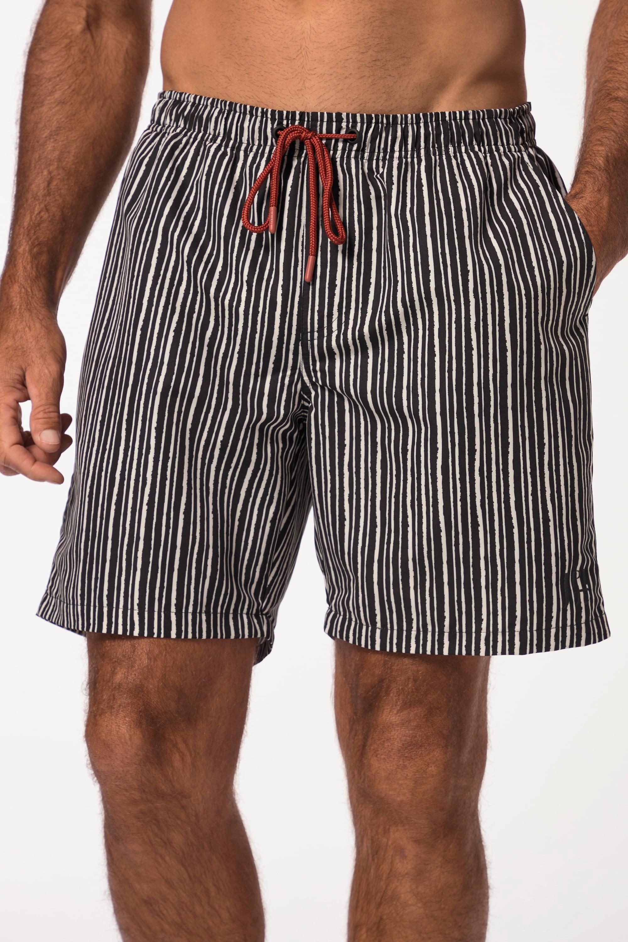 JP1880  Shorts da mare a righe con cintura elastica, fino alla tg. 8XL 