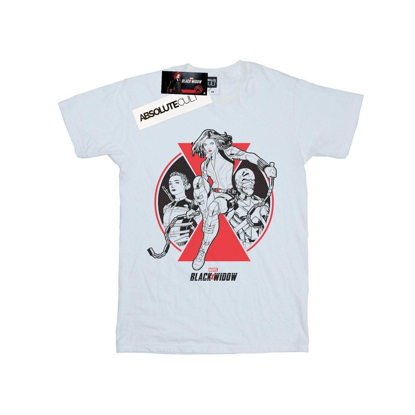 Image of Black Widow Movie Character Badge Tshirt Damen Weiss L