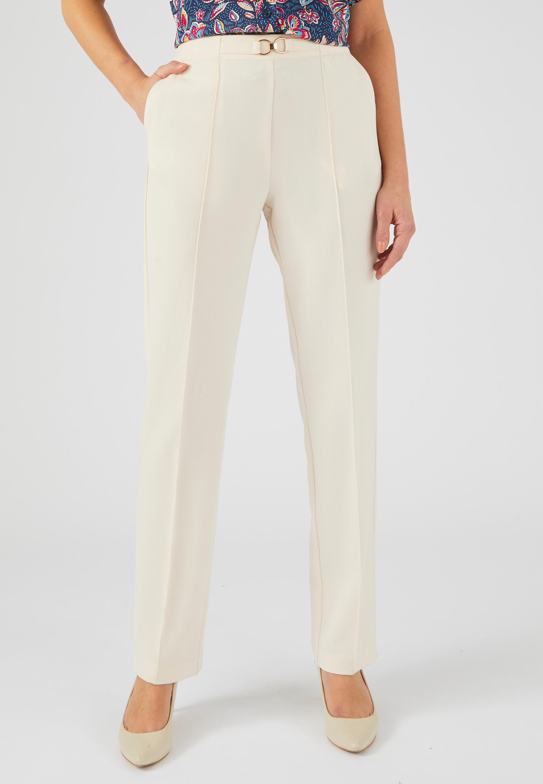 Image of Schlupfhose Mit Ausgefallener Schnalle Damen Braun 46
