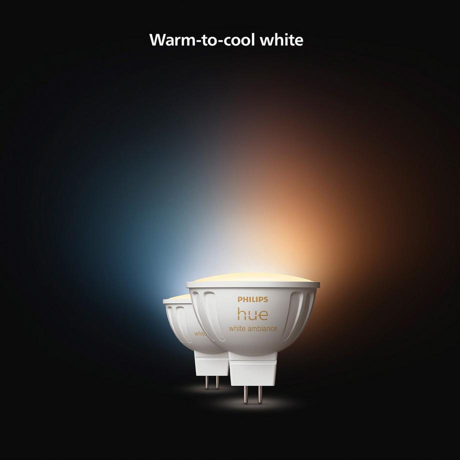 PHILIPS Hue White Ambiance GU5.3 MR16 12V 400lm paquet de 2  