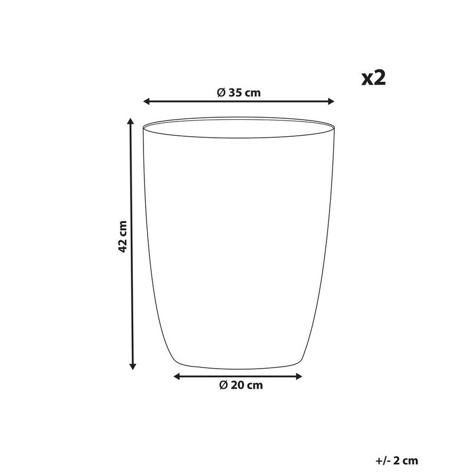 Beliani Set di 2 vasi per piante en Fibra d'argilla  CROTON  