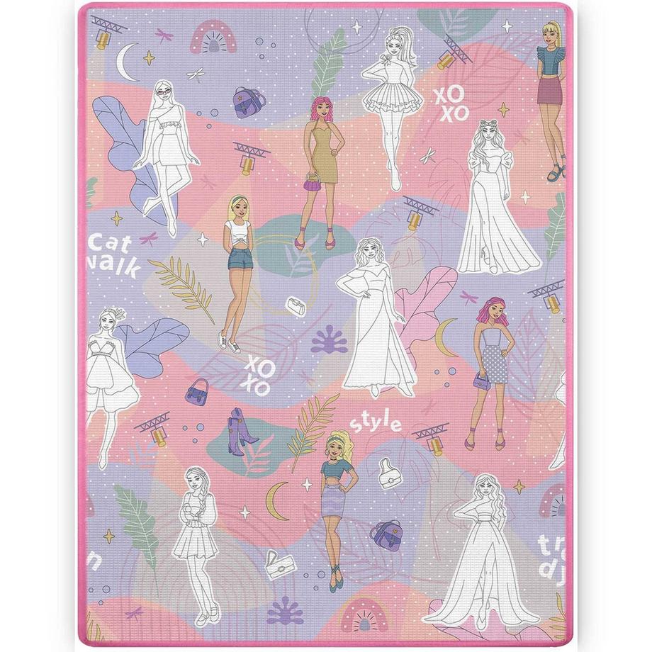 B2X Tapis en mousse coloré et enroulable pour enfants, 120 x 90 x 0,3 cm - Ricokids RK-344  