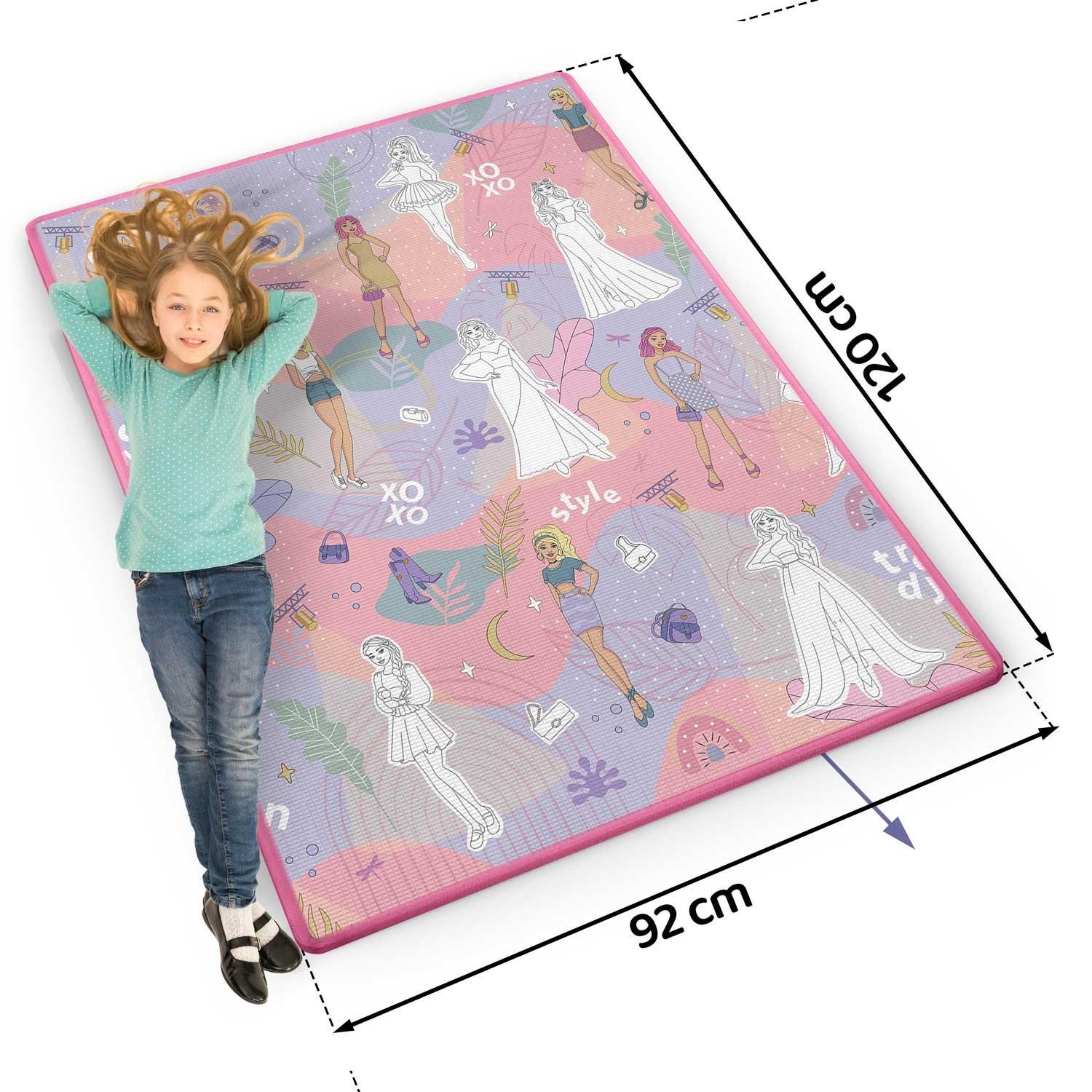 B2X Bunte und rollbare Schaumstoffmatte für Kinder, 120 x 90 x 0,3 cm – Ricokids RK-344  