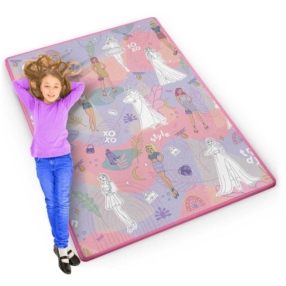 Tapis en mousse coloré et enroulable pour enfants, 120 x 90 x 0,3 cm - Ricokids RK-344