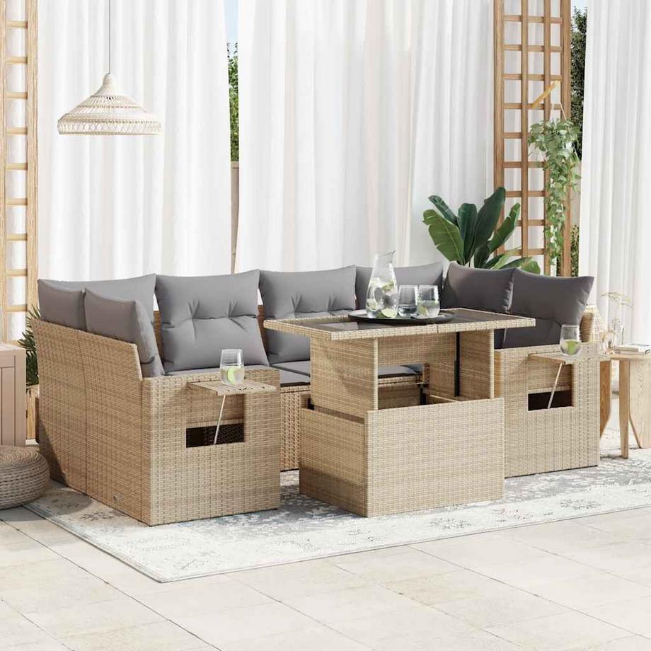 VidaXL Ensemble de canapés de jardin rotin synthétique  