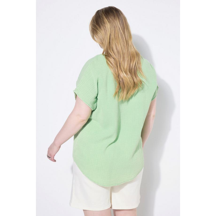 Studio Untold Blouse Chemise Oversize Mousseline Col V  