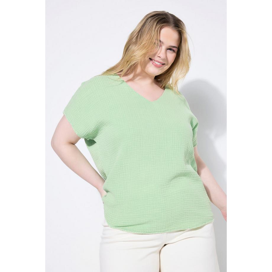 Studio Untold Blouse Chemise Oversize Mousseline Col V  