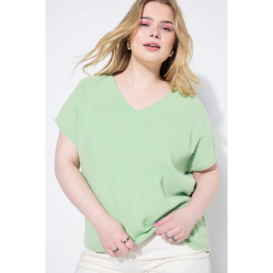 Studio Untold Blouse Chemise Oversize Mousseline Col V  