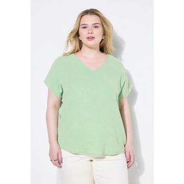 Blouse oversize, mousseline, décolleté en V