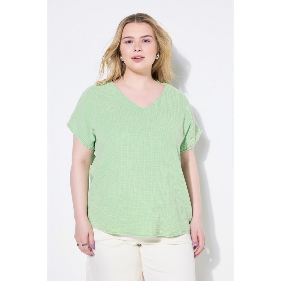 Studio Untold Blouse Chemise Oversize Mousseline Col V  