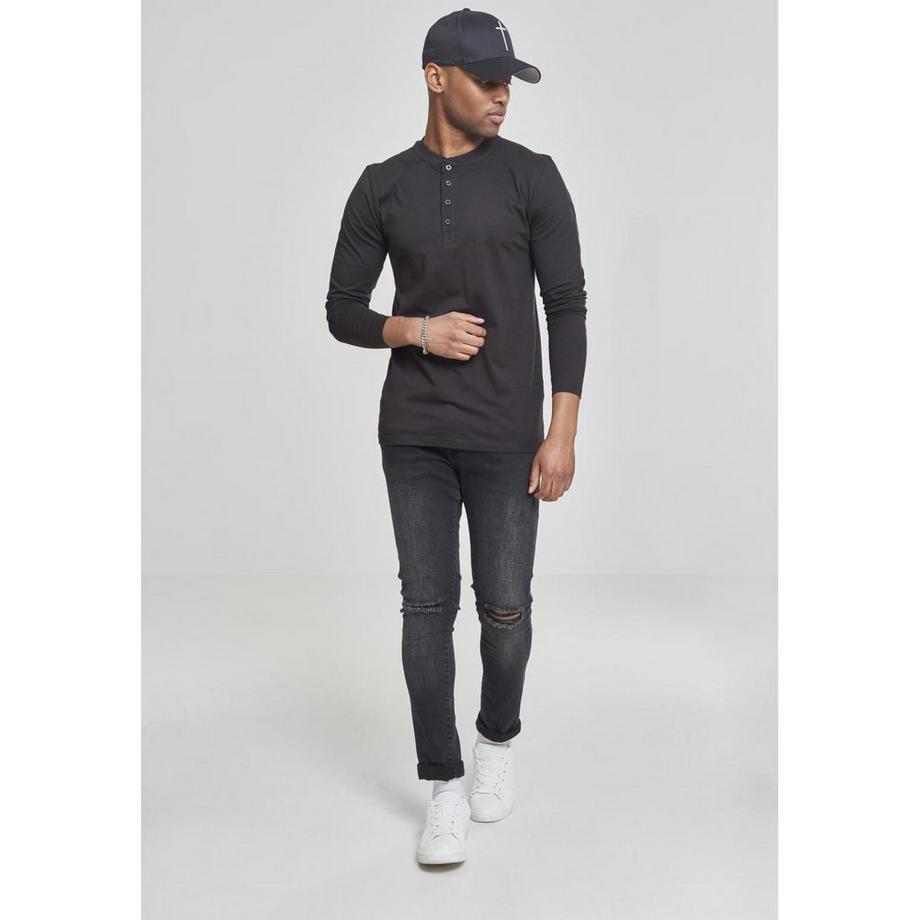 URBAN CLASSICS T-Shirt Henley Maniche Lunghe  