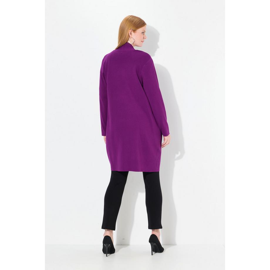 Ulla Popken Cardigan long ouvert en maille fine  