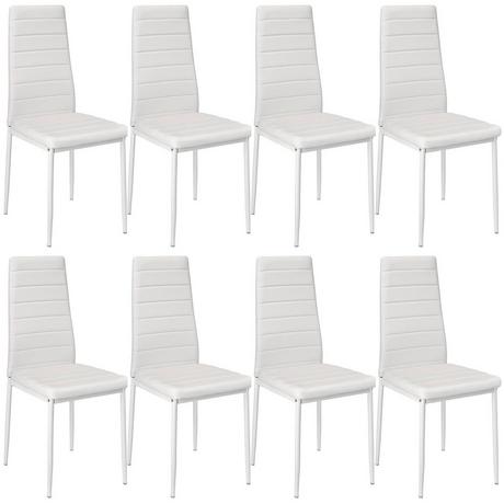 Tectake Lot de 8 chaises avec surpiqûre  