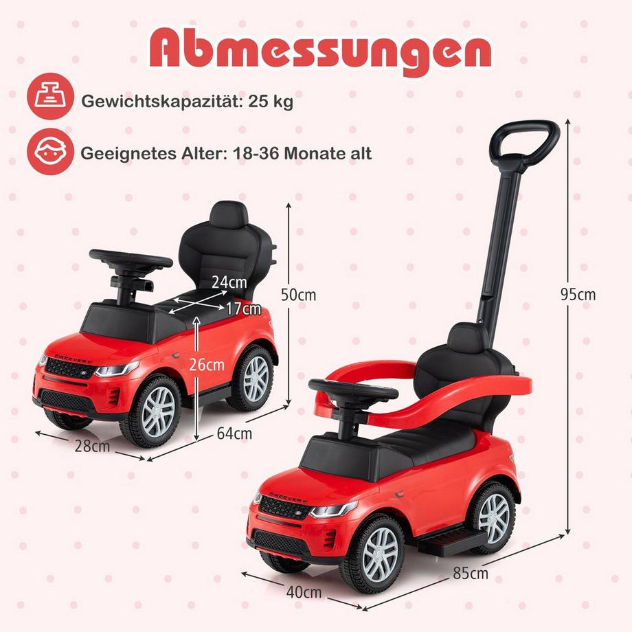 Northix  Voiture à pousser 3 en 1 pour tout-petits 