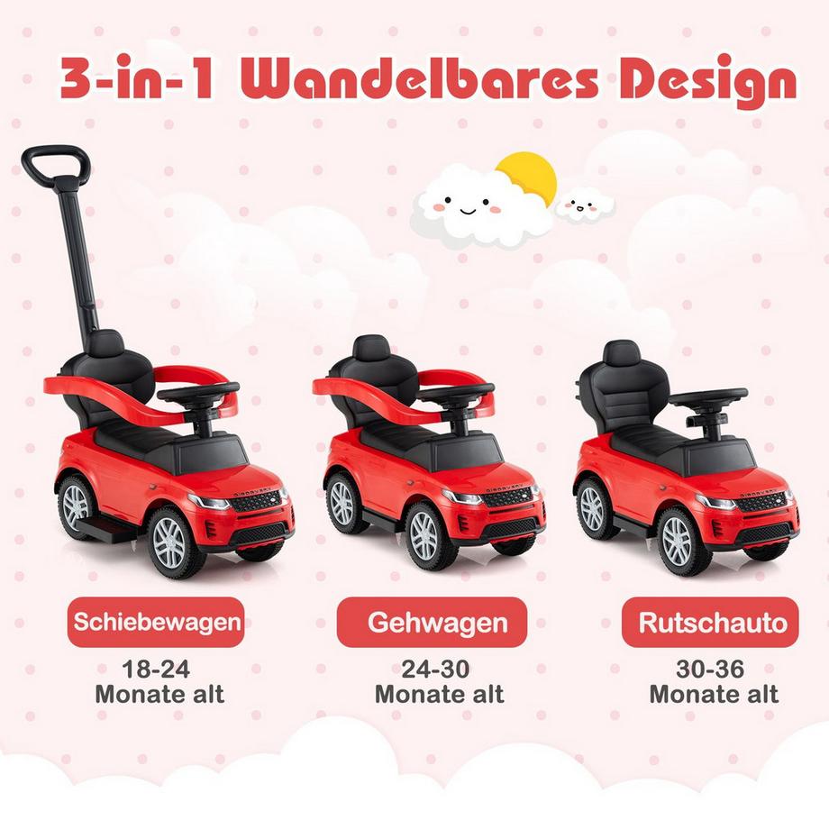 Northix  Voiture à pousser 3 en 1 pour tout-petits 