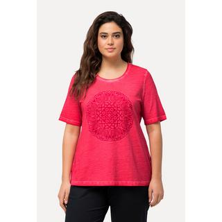 Ulla Popken  T-shirt classica con mandala, scollo a girocollo e mezze maniche 