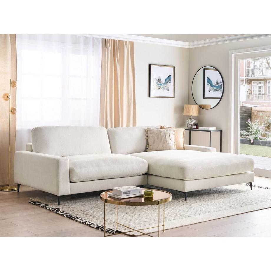 Beliani Canapé d'angle gauche en Tissu chenille  MALOY  