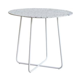 Tikamoon Table ronde en terrazzo premium et métal white 4 pers. Elio  