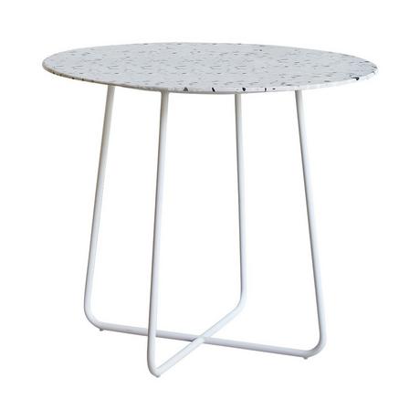 Tikamoon Table ronde en terrazzo premium et métal white 4 pers. Elio  