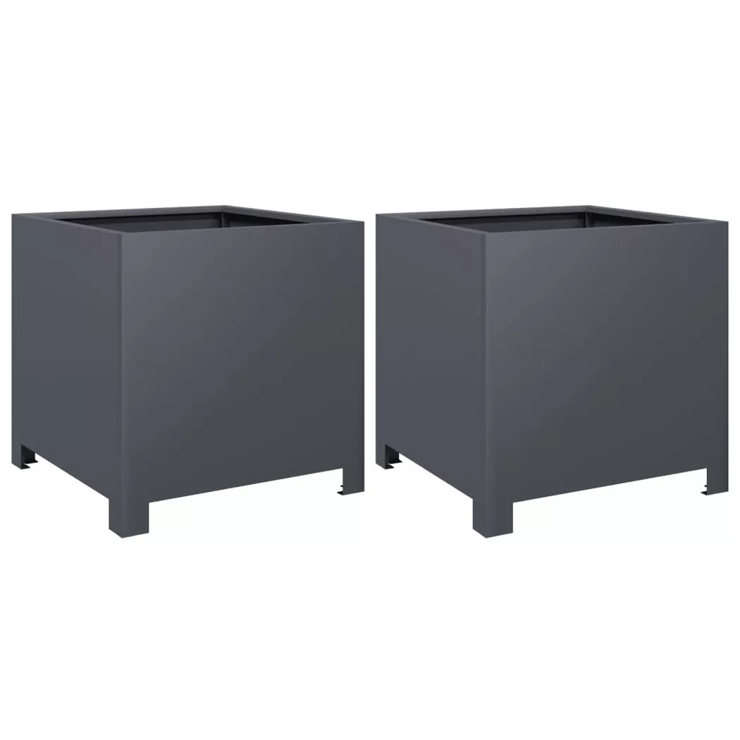 VidaXL - Jardinière acier, One Size, Gris