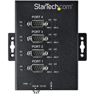 STARTECH.COM  4 Port Serieller Hub, USB auf RS232/RS485/RS422 Adapter - Industrieller USB 2.0 auf DB9 Konverter Hub - IP30 Schutzklasse - Hutschienenmontierbar, 15kV ESD Schutz 